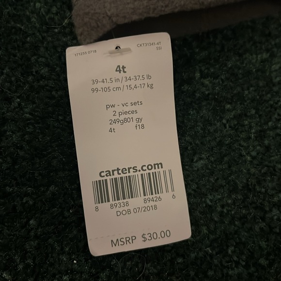 Carters fleece pullover and pants set. Size 4T. NWT’s - Picture 4 of 4